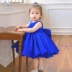 Trẻ em mới ăn mặc công chúa váy kho báu hiệu suất màu xanh quần áo studio ảnh quần áo bé hoa cô gái sinh nhật sinh nhật