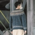 Tủ quần áo Tokyo nguyên bản quốc gia Nhật Bản gió tròn cổ áo len áo len nam phiên bản Hàn Quốc của xu hướng áo len rộng giản dị nam Kéo qua