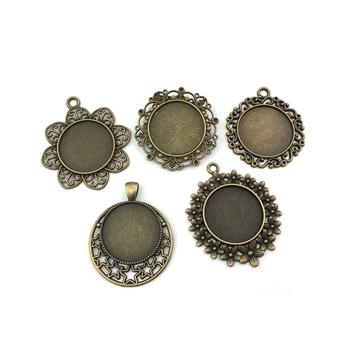 Аксессуар, ретро стеклянные аксессуары, подвеска, 25мм, с драгоценным камнем