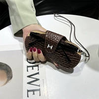 Коричневый ремешок, из натуральной кожи, крокодиловый принт