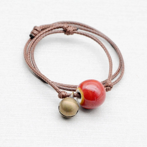 Браслет на ногу, колокольчик подходит для мужчин и женщин, ретро браслет из красной нити, ювелирное украшение, японские и корейские, в корейском стиле, подарок на день рождения, простой и элегантный дизайн