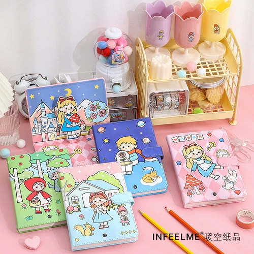 Infel.me Fairy Tale Tale Magnetic Button Page Girl Cute Creative Handbook Блокнота ноутбука