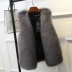 Áo vest nữ mùa đông ngắn đoạn 2018 mới giả lông cáo vest lông đỉ sang trọng vest vai dày áo ấm Faux Fur
