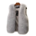 Áo vest nữ mùa đông ngắn đoạn 2018 mới giả lông cáo vest lông đỉ sang trọng vest vai dày áo ấm Faux Fur