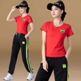 Летний комплект, модная футболка, танцующая форма, спортивный костюм, короткий рукав