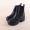 Mười lăm trung tâm mua sắm để rút giày mùa thu và mùa đông của phụ nữ dày đơn giản với ống ngắn PU thời trang hoang dã Anh XZ170K giày boot nữ