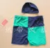 Authentic Hua Weisi 2016 áo tắm thể thao nam size lớn màu sắc phù hợp với quần bơi năm điểm boxer 86325 xanh đậm - Nam bơi đầm quần bơi nam hàng hiệu Nam bơi đầm