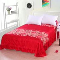 Bedspread giường váy một mảnh 1.5m1.8m2.0m ​​giường đỏ Simmons tay áo bảo vệ đặc biệt ren công chúa gió lễ hội - Trang bị tấm khăn trải giường spa cao cấp