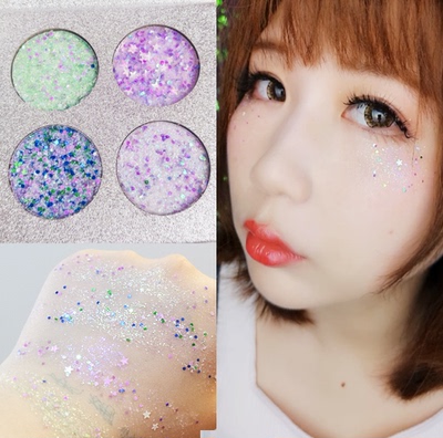 taobao agent Rabbit sauce】Four -colored gel gel sequins, star elf no glue COS performance stage sequins eye shadow glue