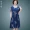 Bông đầm ngắn- tay lớn kích thước của phụ nữ trung niên mẹ nạp mùa hè 2018 váy hoa trong phần dài của bông lụa áo khoác cho phụ nữ 60 tuổi