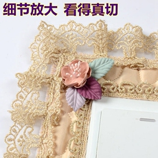Декор для выключателя 博文布艺品牌开关套保护套白色蕾丝开关贴布艺双三开插座贴开关套