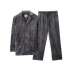 Bộ đếm chính hãng Đức Shuya dịch vụ tại nhà cho nam flannel cardigan nhung nhung bộ đồ ngủ cộng với nhung dày - Bộ Pajama