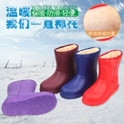 Mùa đông mới cộng với nhung giày nữ bằng vải bông mưa ủng chống trượt dày dưới đáy ánh sáng