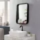 Gương phòng tắm vuông bằng gỗ
         tùy chỉnh , gương vệ sinh hình chữ T, có lưu trữ, trang điểm, gương trang điểm, gương treo tường, gương phòng tắm