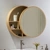 gương ghép Tủ gương kéo đẩy treo tường nhà vệ sinh phòng tắm bàn trang điểm gương trang điểm có đèn làm mờ gương phòng tắm gỗ tròn gương trang điểm có đèn Gương