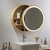 gương ghép Tủ gương kéo đẩy treo tường nhà vệ sinh phòng tắm bàn trang điểm gương trang điểm có đèn làm mờ gương phòng tắm gỗ tròn gương trang điểm có đèn