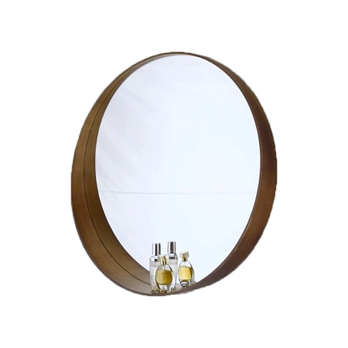 Скандинавское круглое зеркало из натурального дерева с подсветкой