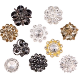 Металлические меховые кнопки Black Fashion High -Agrade Decorative Женский лепесток из алмазного алмаза аксессуары для пряжки