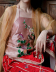 Hibiscus thẻ hoa phong cách Trung Quốc retro đẹp tinh tế thêu tay thêu sexy tạp dề 丨 Jane tình yêu thiết kế ban đầu Bellyband