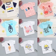 9.9 quần áo trẻ em lợn pec t-shirt cô gái chàng trai trẻ em Wang Wang đội bông cotton ngắn tay đa màu tùy chọn