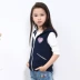 2018 mùa xuân mới cô gái vest mùa xuân và mùa thu phần mỏng Hàn Quốc phiên bản của bông 6 lớn trẻ em dệt kim vest 3-12-15 tuổi quần áo trẻ em đẹp Áo ghi lê