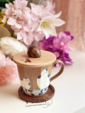 Японская импортная инкрустация камня из натурального дерева, кролик, крышка для стакана, «сделай сам»