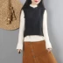 Trung Quốc retro văn học bông quilted vest phụ nữ mùa thu và mùa đông ngắn Trung Quốc nút áo sơ mi áo cotton áo phao nữ dáng dài Áo vest