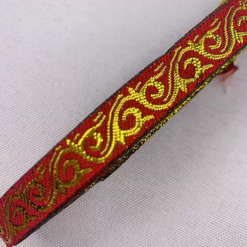 1 см Национальный горячий золотой кружевной шлюжок вспомогательный материал цветущий расцветает вышиваемая ремешок.