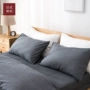 Giặt bông bốn mảnh cotton đơn giản siêu mềm mại ngủ màu nude rắn lưới không in giường Nhật Bản tốt - Bộ đồ giường bốn mảnh chăn ga gối đệm màu hồng