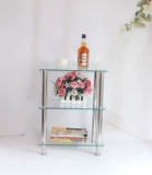 Простая современная маленькая квартира гостиная маленькая кофейня из нержавеющей стали творческий кофейный столик напряженный стеклянный край несколько уголков маленьких квадратных столов