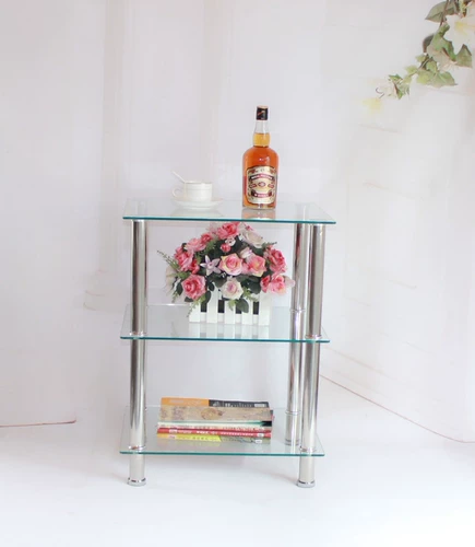 Простая современная маленькая квартира гостиная маленькая кофейня из нержавеющей стали творческий кофейный столик напряженный стеклянный край несколько уголков маленьких квадратных столов