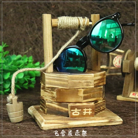 Ретро солнцезащитные очки из натурального дерева, стенд, реквизит, украшение