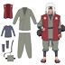 Chính hãng NARUTO Naruto Jiraiya COS trang phục Làng Lá Sage cosplay phù hợp với trán bảo vệ toàn bộ quần áo sakura clear card cosplay Cosplay Naruto