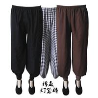 Фонарь, черные штаны, ханьфу, из хлопка и льна, китайский стиль