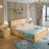 Giường gỗ nguyên khối 1,8 m phòng ngủ chính giường đôi hiện đại tối giản kinh tế 1,2m giường công chúa trắng Châu Âu 1,5 m giường - Giường Giường