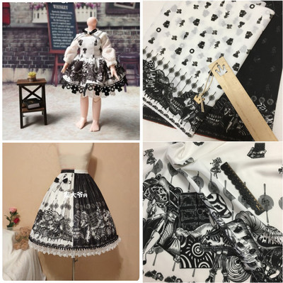 taobao agent Cat Ball Original-Diablo Lolita Lolita Lo skirt BJD baby clothing DIY cloth handle-black fairy tale