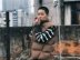 Hiếm hiếm xã hội retro Nhật Bản lỏng rắn màu dày ấm bông vest vest