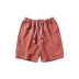 GBOY ánh sáng mùa hè và cotton thoáng khí và linen quần short nam Nhật Bản thanh niên rắn màu rửa quần bãi biển quần lỏng lẻo quần vải nam Quần short