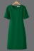 2021 mới váy cotton và vải lanh của phụ nữ váy mùa hè ngắn tay cộng cỡ trung của phụ nữ váy rộng rãi màu đơn giản váy nữ - Váy dài