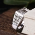 Nhẫn bằng bạc trắng mạ bạc 925 khung trống hình vuông màu ngọc lam thiết lập sáp ong vòng hỗ trợ cổng 11 * 16 9.5 * 14.4