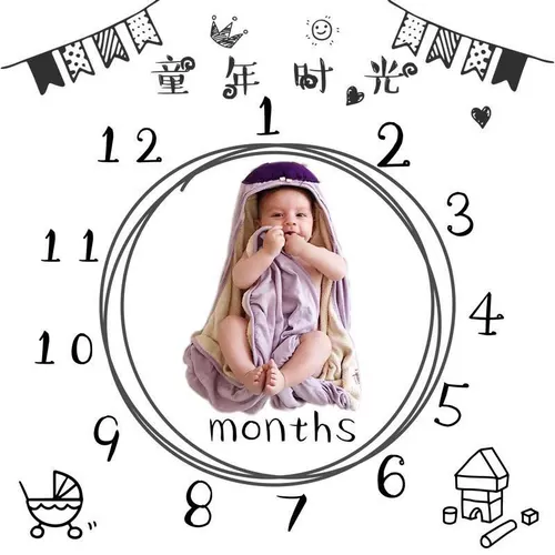 Ребенок берет фон новорожденного ребенка в полной луне одеяло с фотографией 100 дней.