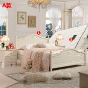 Vườn đồ nội thất đơn giản mục vụ vào một phù hợp với Hàn Quốc đôi giường gỗ rắn nệm phòng ngủ bộ