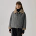 2017 mới giả lông thú áo khoác nữ mùa đông ngắn lỏng houndstooth ve áo kiểm tra kẻ sọc áo khoác xe gắn máy dạ lông cừu Faux Fur
