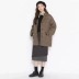 Hàn quốc mùa đông cổ điển houndstooth áo len nữ phần ngắn Hàn Quốc thường phù hợp với chic len coat dày áo khoác jean nữ Áo khoác ngắn