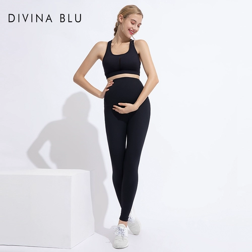 DIVINA BLU Летние дышащие спортивные штаны для беременных для спортзала с поддержкой живота, высокая талия