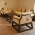 Sofa hiện đại Trung Quốc mới, bàn cà phê đơn giản, kết hợp bốn mảnh, phòng khách, nội thất gỗ chắc chắn, bộ tùy chỉnh Bộ đồ nội thất