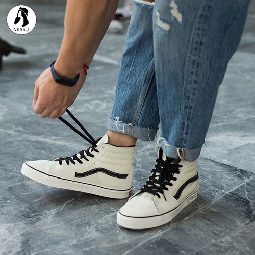 Сломанный код прозрачные фургоны SK8-Hi High Gang Retro Logo Patterm Patter