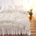 hoa thêu đẹp thêu bông chéo denim ấm bông vải lanh giường tiền - Bộ đồ giường bốn mảnh Bộ đồ giường bốn mảnh