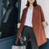 Phù hợp với áo khoác nữ phiên bản Hàn Quốc 2018 mới Morandi màu sắc sang trọng đầu thu dài đoạn dài tay áo bảy điểm khí chất