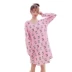 Mùa xuân và mùa hè phần mỏng ladies nightdress cộng với chất béo kích thước lớn vòng cổ dài tay váy đan nightdress đồ ngủ Châu Âu mã đơn giản ... váy đầm mùa đông Đêm đầm